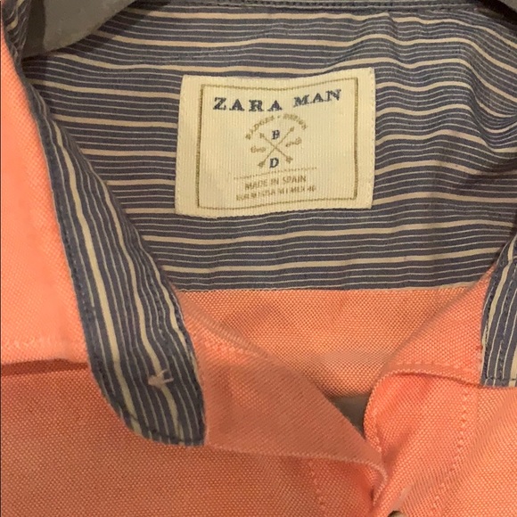 Salmon color Zara short sleeve collared shirt - Picture 2 of 2